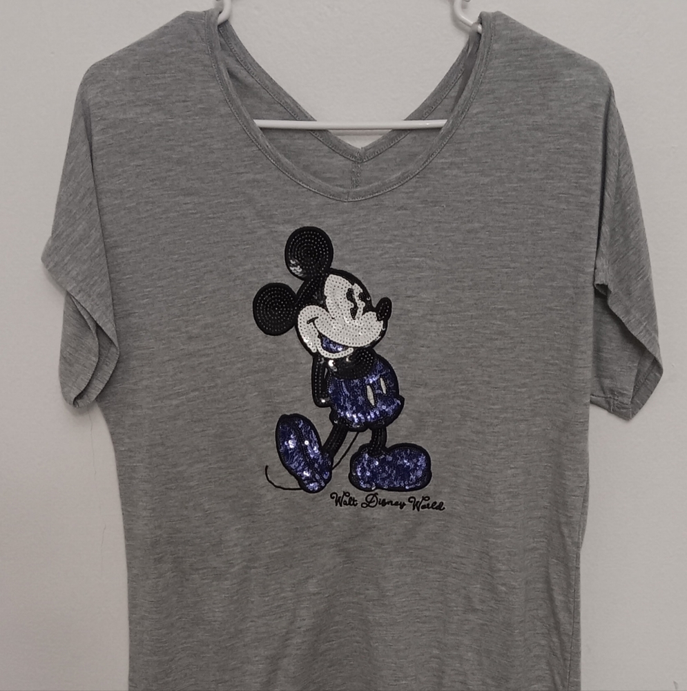 Disney Park Purple Potion Mickey Mouse Sequin Walt Disney World T-Shirt